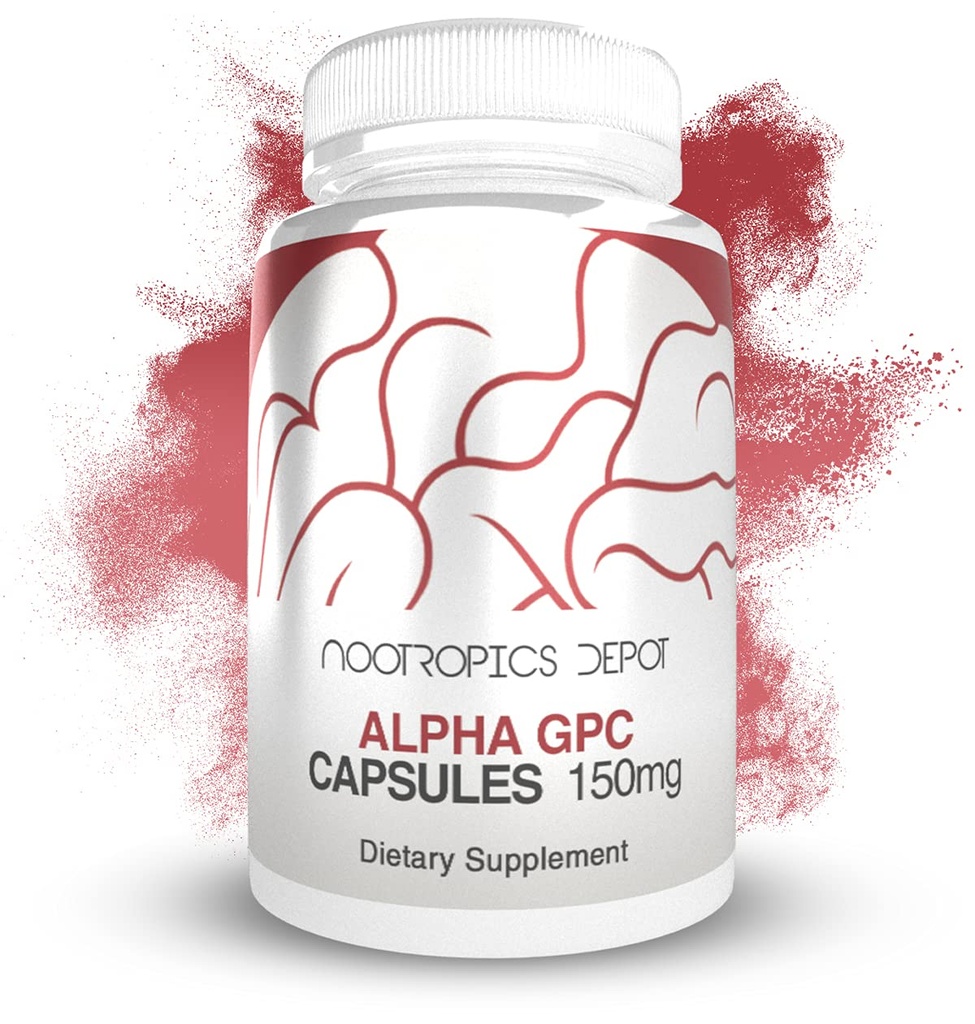 Nootropics Depot Alpha GPC Capsules | 150 mg | 60 Kont | Choline Supplement | Beyin Sağlık Tamam | Sağlıklı Beyin Fonksiyonlarını Destekler | Geliştirilmiş Cognition, Memory + Focus