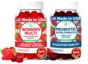 Lunakai USA, Kadınlar Multivitamin & Probiyotik Gummies Sche - 16 Multi Vitamins & Probiyotik for Digestion Support – 60ct Every