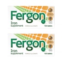 Fergon High Potency Iron Supplement Tabletleri, 100 Kont, 2 Paket