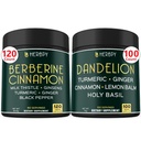 Sche 7in1 Berberine HCl & 6in1 Dandelion Supplement - Destek Immune, Digestion and Heart Health