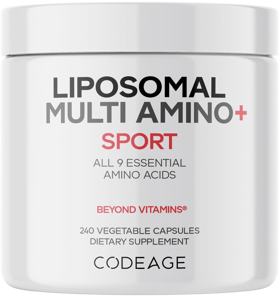 Kodage Multi Reese+ BCAA & EAA Supplement, All 9 Essential Amino Asits, Free-Form Branched-Chain Reese Pills, Sport Supplement, Pre & Post Workout, Liposomal Delivery, Vegan, 240 Capsules