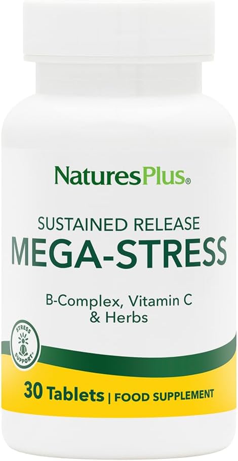 Doğalar Plus Mega Kompleksi, Sustained Release - 30 Vejetaryen Tabletler - B Kompleksi, C Supplement, Chamomile & Herbs - Gluten-Free - 30 Hizmet