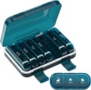 Haftalık Pill Organizer 3 Times bir gün, 7 Gün Portreatif Pill Box for Pills, Vitaminler, Fish Oil, Drug, Supplements (3x7 Blue)