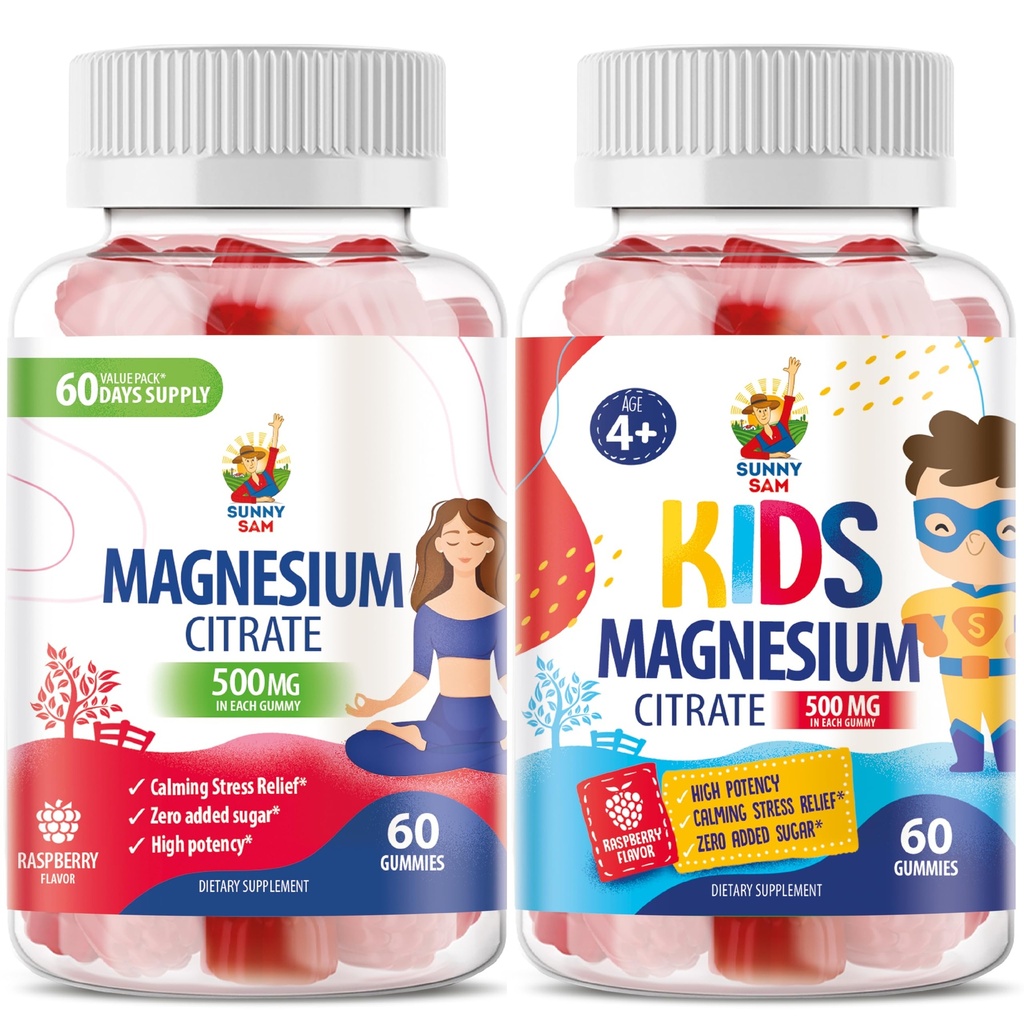 Çocuklar ve Yetişkinler için Magnezyum Gummies - 500 mg - Calm Magnezyum Chews - Magnezyum Citrate Chewable Supplement for Mood & Muscle Support