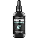 Vitamin C ile Sıvı Biotin 10.000 mcg – Yüksek Potency Saç, Skin & Nail Desteği – Hızlı Abhidrasyon Biotin Drops – 60 Day Supply – 2 ozz