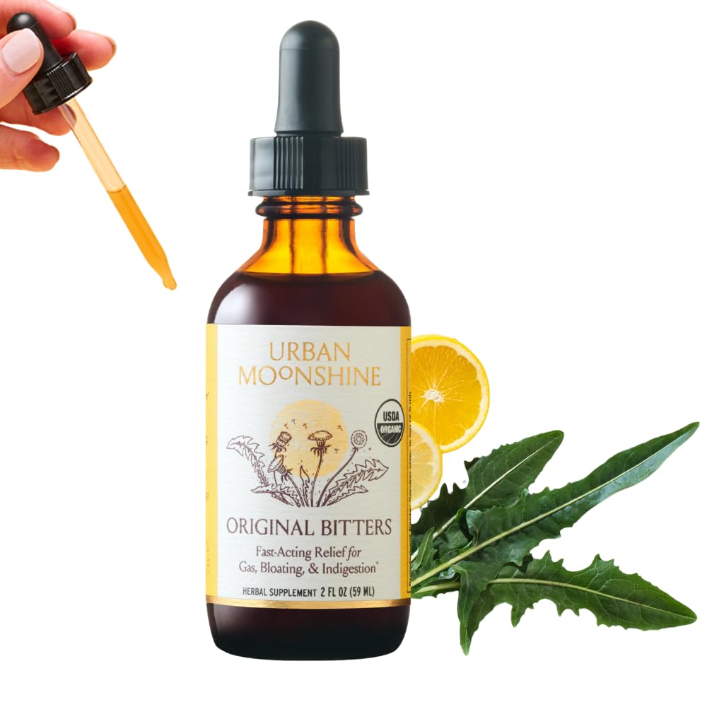 Urban Moonshine Original Digestive Bitters - Debloat - Gut Health - Appetite Yönetmeliği - Digestive Support - Sertifikalı Organik - Dandelion Root - Burdock Kök - 2 Fl Oz