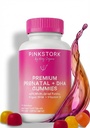 Pink Stork Premium Prenatal Gummy Vitamins with DHA, Folate, and Vitamin D - Neural Tube and Fetal Brain Development için Multivitamin ve Nutrient Ölçeği - 60 Vegan Gummies