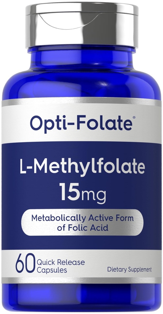 Carlyle L Torchfolate 15 mg | 60 Capsules | Max Potency | Optimized ve Aktif | Non-GMO, Gluten Free | Metil Folate, 5-MTHF | Opti-Folate