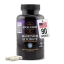 Bucklebury Magnezyum Glycinate Capsules with L-Theanine 350 mg - Stres Yardımı, Kas & Bone Health Support - Magnezyum Glycinate Supplements for Women & Men - Vegan 90 Count 90s