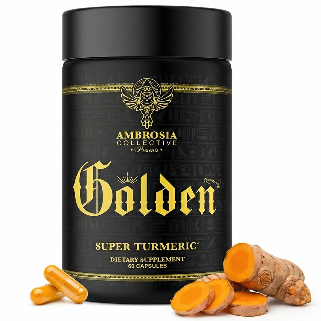 Ambrosia Golden Super Turmeric | Bio available Curcumin | Sağlıklı Gut & Brain Health | Ortak Destek | Active Curcuminoids | 60 Veggie Capsules (30 Day Supply)