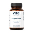 Vital Nutrients R-Lipoic Acid | Active Alfa-Lipoic Acid Antioksi | Sağlıklı Metabolism ve Enerji | Gluten, Süt, Soy Free | Non-GMO | 60 Capsules