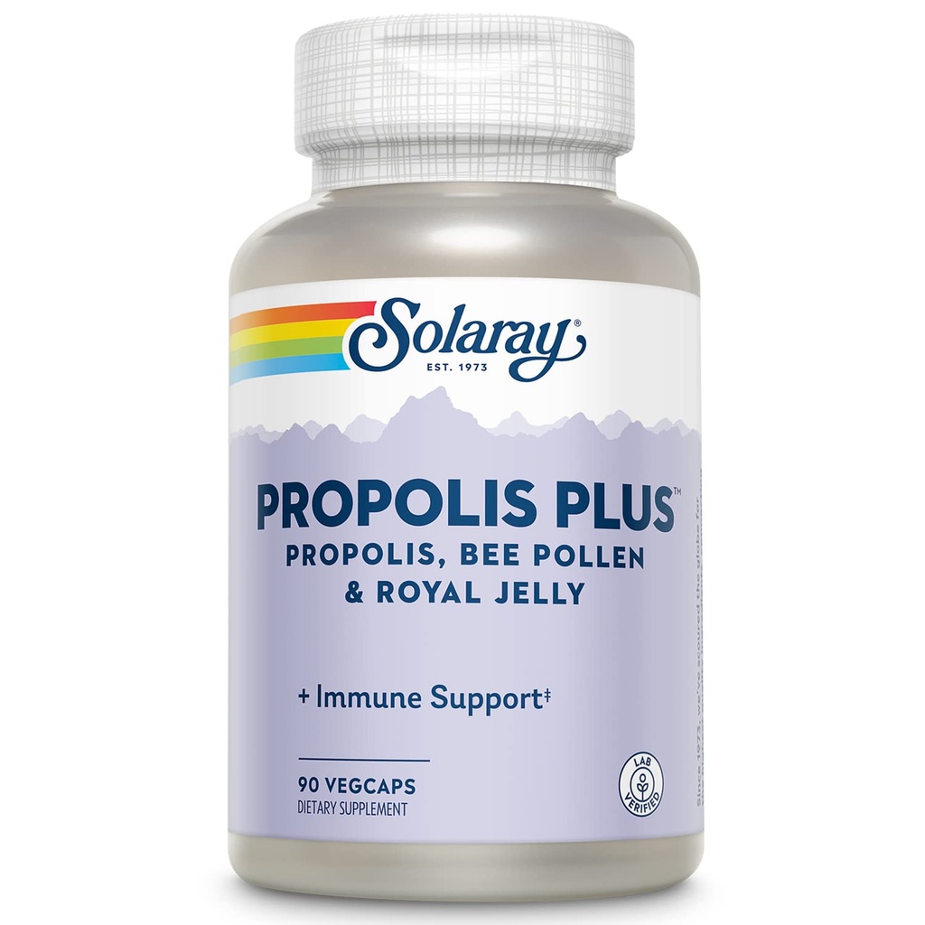 SOLARAY Propolis Plus | Propolis, Bee Pollen & Royal Jelly | 90 VegCaps