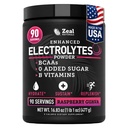 Zeal Naturals Electrolyte Toz Kurtarma İçgörü (90 Hizmetler | Raspberry Guava) w 0 Sugar +BCAAs +B-Vitamins Electrolyte Supplement w Pyum çinko & Magnezyum için Hydration - Keto Electrolytes