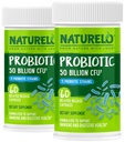 Digestive Health - 50 Milyar CFU, 11 Strains, Daily Use Supplement - Boosts Immune System, Gecikmiş Yayın, No-Fridge, 60 Vegetarian Capsules (Pack of 2)