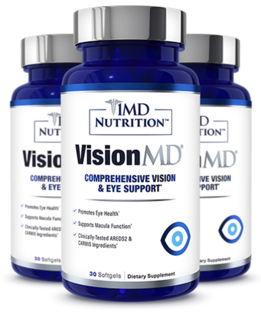 1MD Beslenme VisionMD Eye Vitamin CARMIS - Lutein & Zeaxanthin | Destekler Vizyon Sağlığı, Günlük Göz Strain, & Occasional Kuru Eye | 90 Softgels (3-Pack)