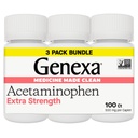 Genxa Clean Acetaminophen 500 mg Ekstra Güçlü, Dye Free Pain Reliever Ateş Tespiti, 0% Yapay Katkılar, Yetişkinler için Ağrı Tıp, Relieves Headache, Backache, Minor Arthritis Pain, 300 Tablet