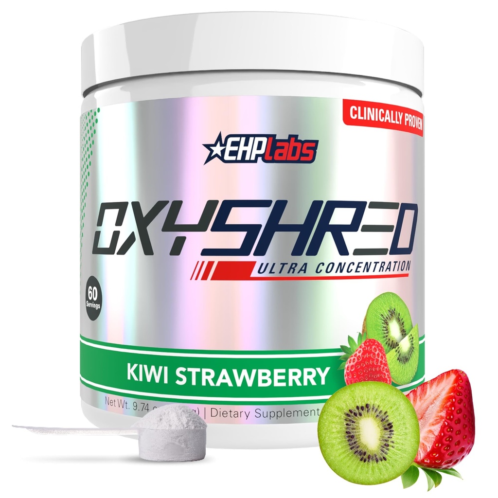 EHP Laboratuvarları OxyShred Pre Workout Toz - L Glutamine & Acetyl L Carnitine, Energy Boost Drink - Kiwi Strawberry, 60 Hizmetler