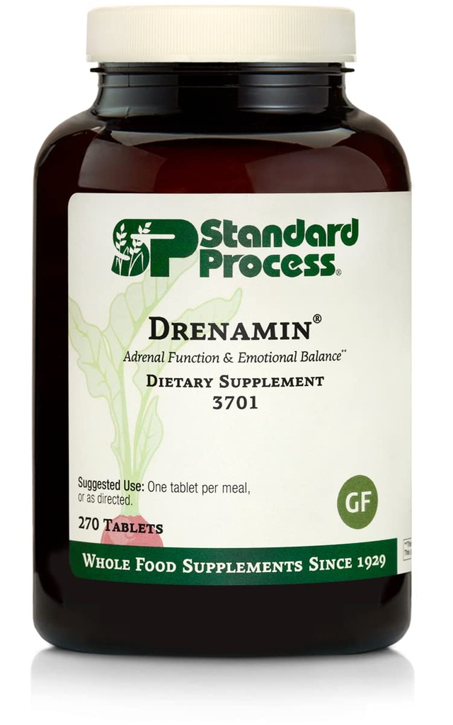 Standart Süreç Drenamin - Sağlıklı Stres Cevapları için Adrenal Fonksiyonl Tamam - Sağlıklı Enerji Üretimi ve Metabolism - Gluten-Free, Non-Dairy & Non-Soy - 270 Tabletler (270 Hizmetler)