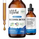 Vahşi & Organik Alkol Detox Drops - Liver & Kidney Süt Butle, Chanca Piedra Stone Breaker - Liver Cleanse Detox için Anti Alkol Kompleksi - Vegan, No Sugar &mixs - 4 fl oz