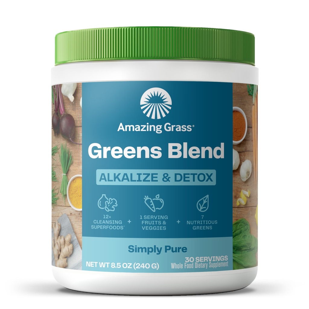 Amazing Grass Greens Blendze & Detox: Smoothie Mix, Cleanse with Super Greens & Beet Root Toz, Digestive Enzymes, Prebiyotiks & Probiyotiks, 30 Hizmet (Pazarlama Mayıs Vary)