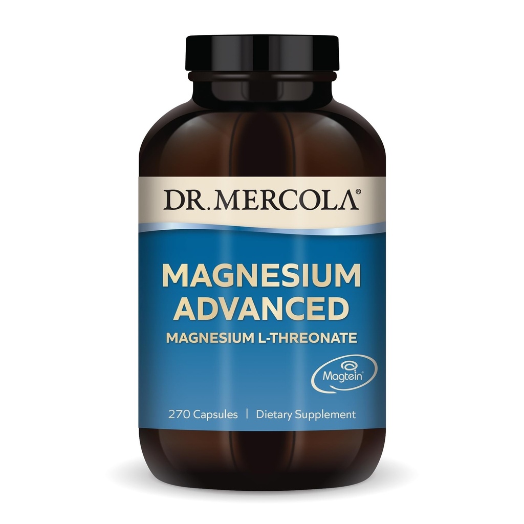 Dr. Mercola Magnezyum Advanced – Supports Bone, Joint & Brain Health - Contributes to More Restful Sleep - Non-GMO, Gluten-Free & Soy-Free - 270 Capsules (90 hizmet)