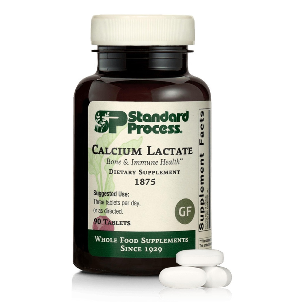 Standart Processuba Lactate - Bone Mechanic & Immune Health Support - Aids Blood Clotting & Normal Hücre Fonksiyonu - Vegan, Gluten-Free, Non-Dairy, Non-Soy & Non-Grate - 90 Tabletler (30 hizmet)
