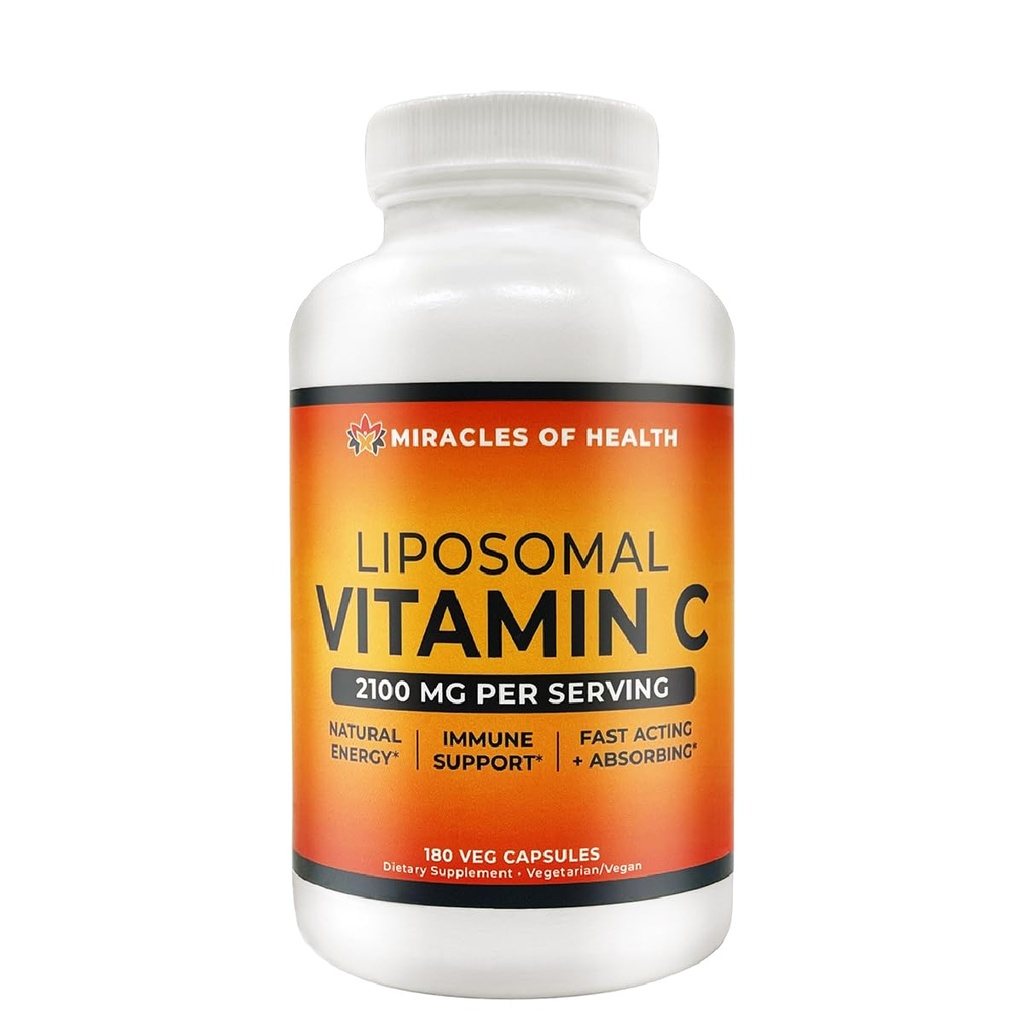 Liposomal Vitamin C 2100 mg | 180 Veggie Capsules, 60 Day Supply | Hızlı Absorbing Bioavailability | Güçlü Antioksi & Immune Support Supplement Supplement