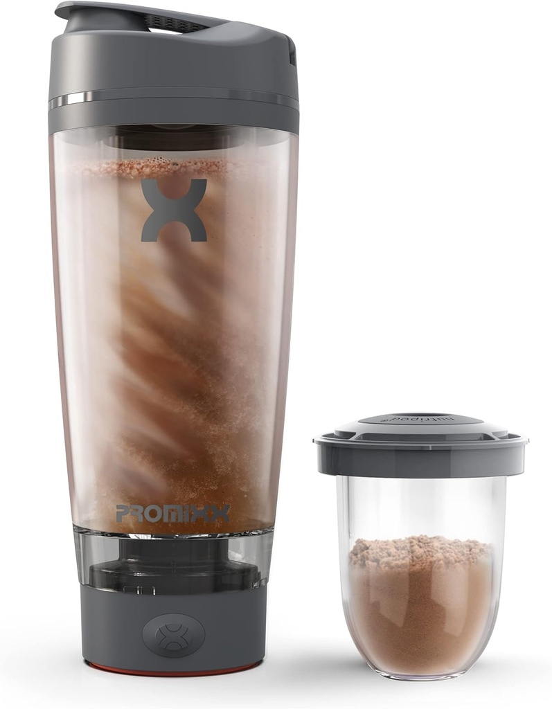 Promixx Pro Shaker Şişe | Isıtma, Parlak Protein Shakes için Güçlü | Supplement Storage - BPA Free | 20oz Kupası (Graphite Gray)