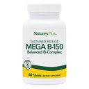 Natures Plus Mega B150 Kompleksi, Sustained Release - 60 Vejetaryen Tabletler - maksimum Potency B Kompleks - Gluten-Free - 60 Hizmetler