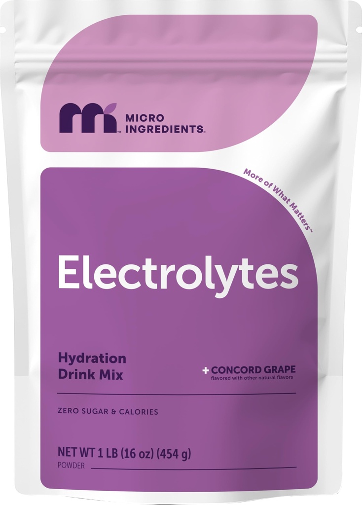 Micro Materialss Hydration Electrolyte Toz, 1lb (69 Hizmet) | DW & No Sugar – High Potasyum (1.000 mg) ile Sweet Concord Grape Flavor & Natural Coconut Water | Non-GMO