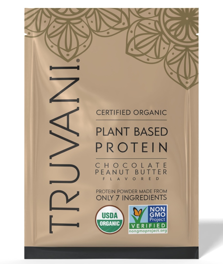 Truvani Vegan Pea Protein Toz | Chocolate Peanut Butter | 20g Organik Bitki Temel Protein | 1 Hizmet | Keto | Gluten & Dairy Free | Low Carb | No Ek Olmayan Şeker