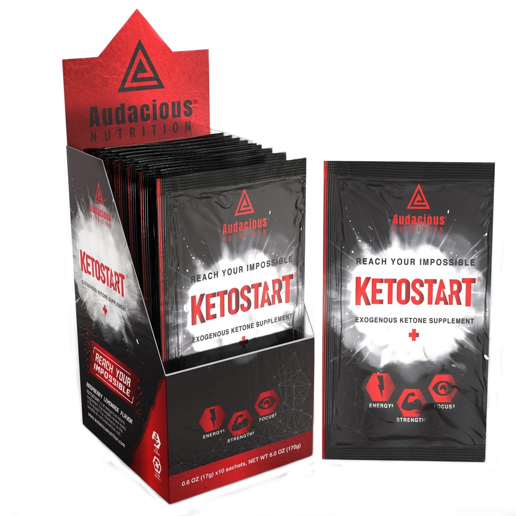 KetoStart+ | Enerji, Güçlü ve Odak için Elytes ile Exojen Ketones Toz | Caffeine | Raspberry Lemonade Flavor Electrolyte Toz (10x Ketones Mixets)