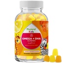 Çocuklar için Omega ve DHA Gummies - Fatty Asits Omega 3 6 9, Vision için C vitamini ile Beslenme DHA - Sağlıklı Nervous System & Focus Desteği için Çocuklar için Beslenme - Balık Ücretsiz - 60 Kont