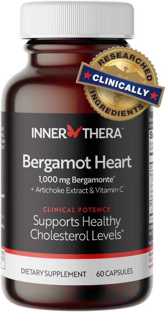 Bergamot Heart -1000 mg sertifikalı Citrus Bergamot - Ekstra Kuvvetli Polyols - Cardiologist Geliştir & Klinik olarak Proven - Bergamot Supplement for High Cholesterol & Heart Health Health
