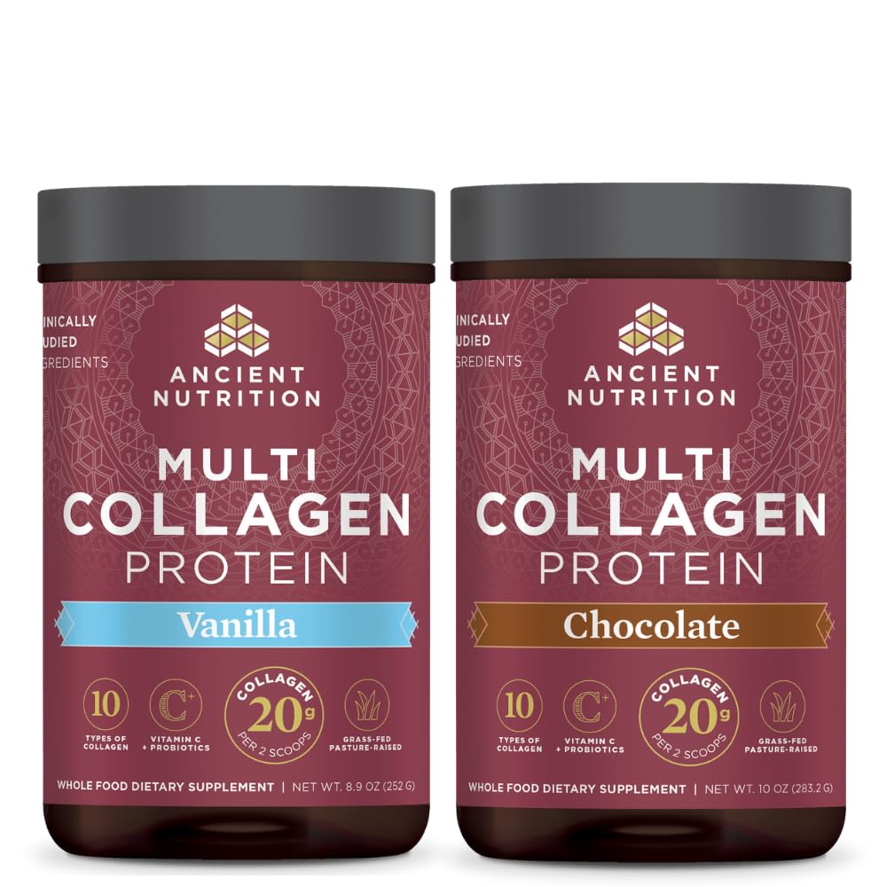 Eski Beslenme Multi Collagen Protein Toz, Vanilla, 24 Hizmet + Çok Kolajn Protein Toz, Çikolata, 24 Hizmet