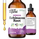 Wild & Organic Echinacea Drops - Immune Support Supplement with Echinacea Angustifolia - Sıvı Kök Ekstraksiyon Tincture - Vegan, Sugar & Alkol-Free - 4 fl ozzz