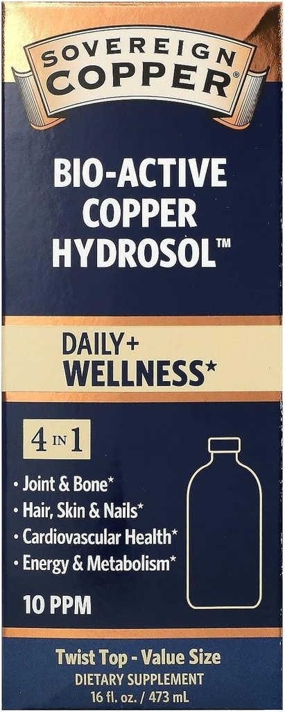 Sovereign Silver Natural Immungens Bio-Active Copper Hydrosol, 10 ppm 16 oz Liquid