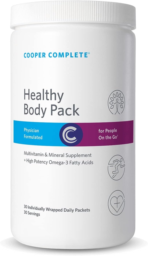 Cooper Tamam - Sağlıklı Vücut Paketi - Multivitamin & Omega-3 Fish Oil ile Günlük Vitamin Paketi - Şişe başına 30 Paket. 3 Paket 3