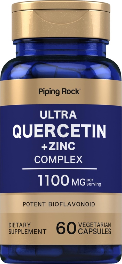 Piping Rock Quercetin çinko Kompleksi | 1100 mg | 60 Capsules | Non-GMO, Gluten Free Supplement Supplement