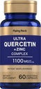 Piping Rock Quercetin çinko Kompleksi | 1100 mg | 60 Capsules | Non-GMO, Gluten Free Supplement Supplement