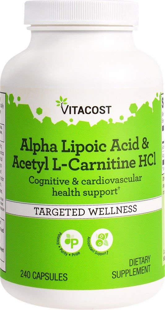 Vitacost Alfa Lipoic Acid & Acetyl L-Carnitine HCl - hizmet başına 1.600 mg - Vitacost Brand Brand