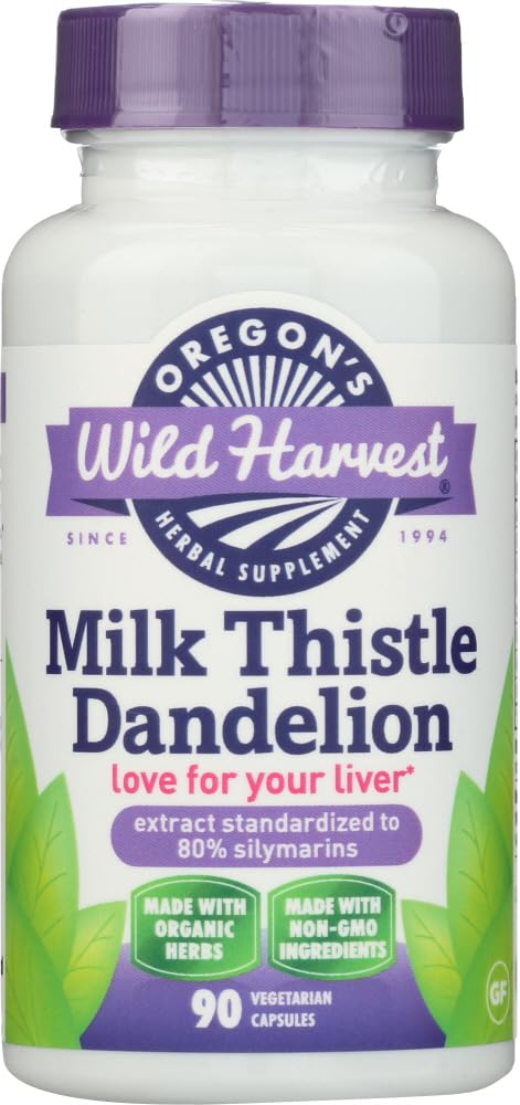 Oregon'un Vahşi Hasat Sütü Butle Dandelion - Derleme Standardı% 80 Silymarins (90 Capsules)