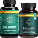 Primal Harvest Probiyotiks & Multi Collagen Supplements for Women and Men Pre and Probiyotiks with 31 Milyar CFU and Collagen Pil Pills Sche