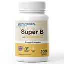 Puregen Labs Super B Energy Kompleksi C - Immune Health, Energy & Nervous System Support - Non-GMO, Gluten-Free 100 Vegetarian Tabletler