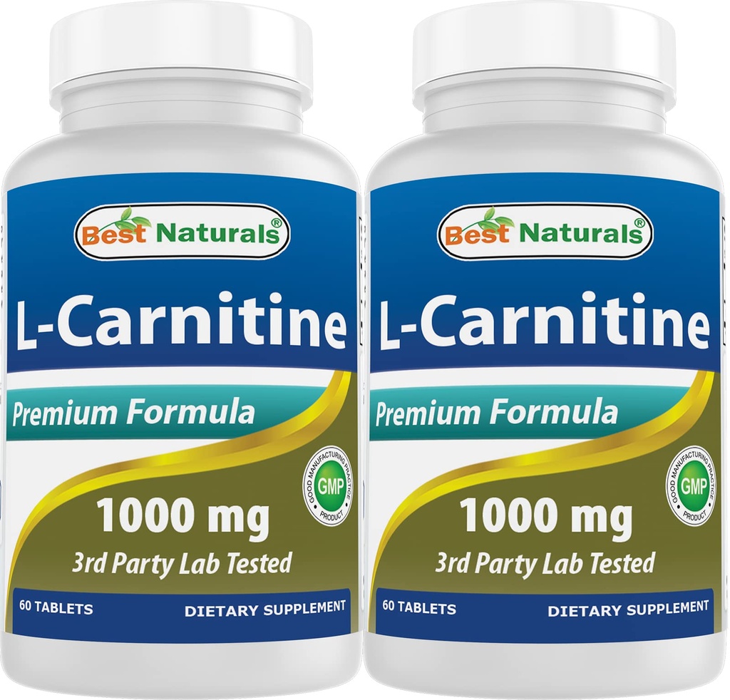 En İyi Doğallar L-Carnitine 1000 mg 60 Tabletler (60 Kont (Pack of 2))