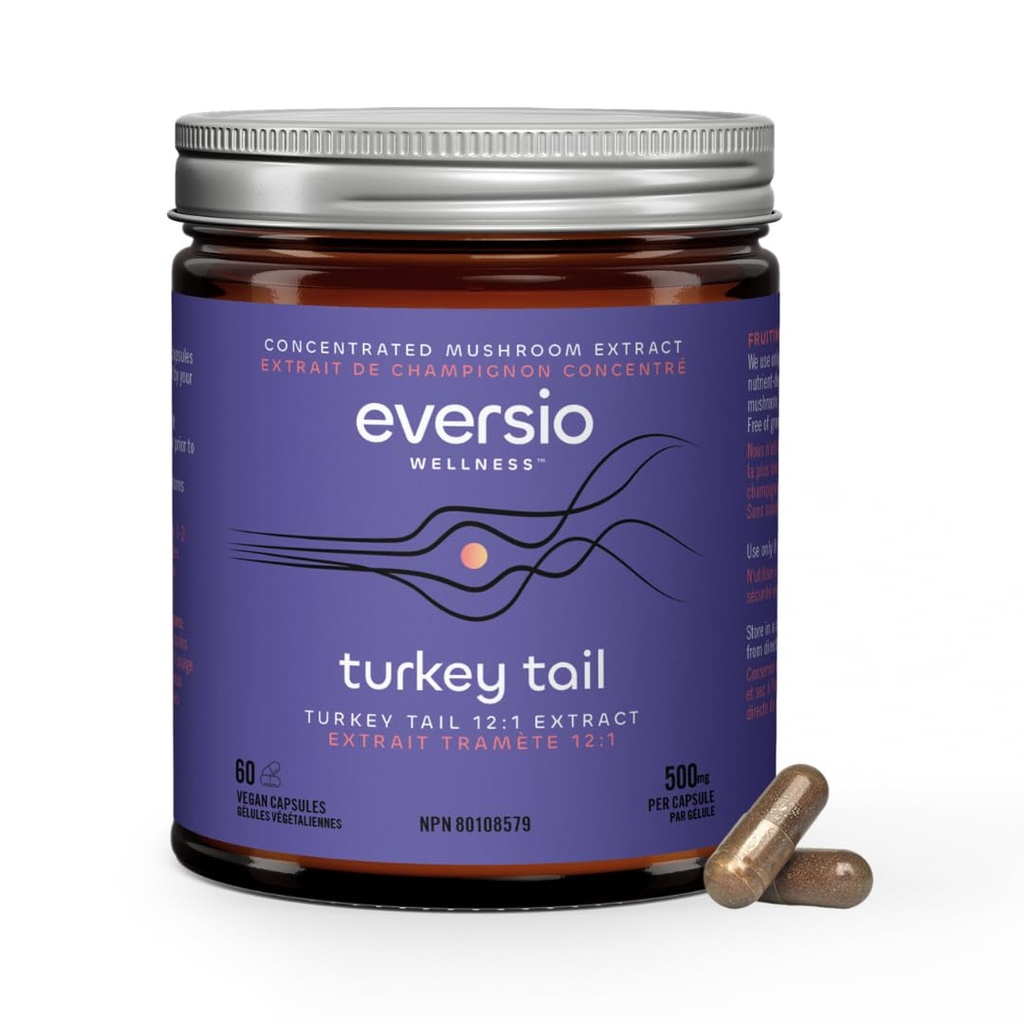 Şimdi Organik Türkiye Tail Mushroom Supplement - 12:1 Türkiye 60 Vegan Capsules (500 mg) -% 45 doğrulanmış Beta-D-Glucans!