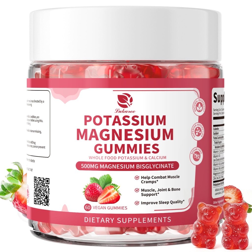 Magnezyum P properties Supplement Gummies - Yeni Formula Calm Magnezyum Glycinate Gummies & Pyum Citrate 200 mg Plus Omega 3, B6, D3, K2 & Steel for Zzz, Leg Cramps & Muscle - 120 Kont