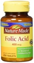 Nature Made Folic Acid (400 mcg) Tabletler, 250 Kont, 2 Paket