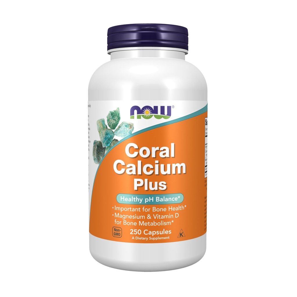 NOW Foods Supplements, Coral Calcium Plus, Bone Health*, Healthy pH Balance*, 250 Veg Capsules