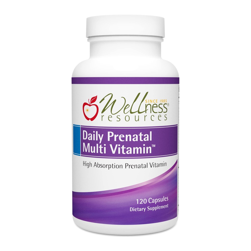 Wellness Kaynakları Günlük Prenatal Multi Vitamini - Medeniyetli Foate Çinko Demir Bisglycinate Choline & Key Nutrients - Natural Prenatal Postnatal Postpartum Vitaminleri Kadınlar için - 120 Caps